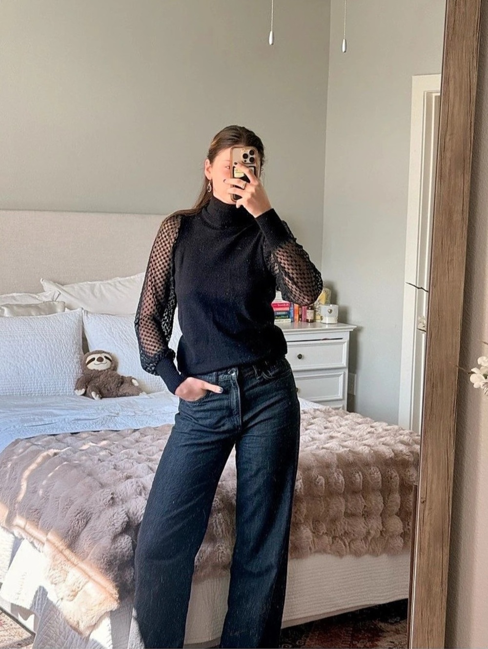 Black Turtleneck Sweater Size Small Like New